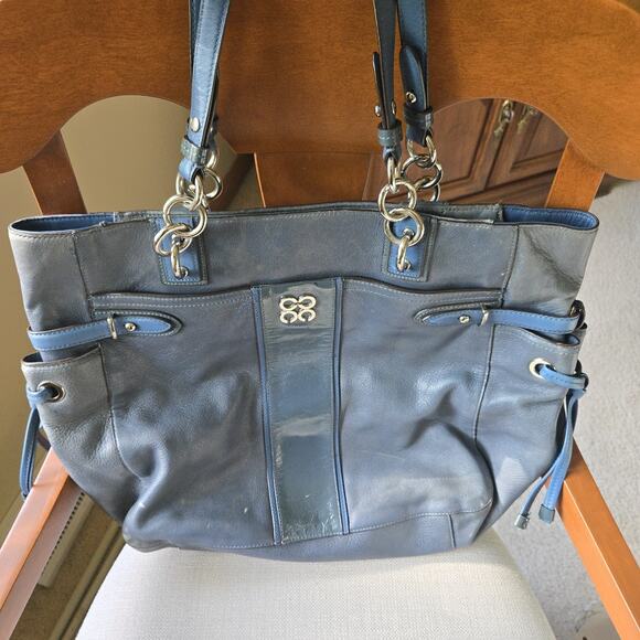 Coach Handbags - COACH Purse Tote Light Blue Leather Beautiful Large Great Condition